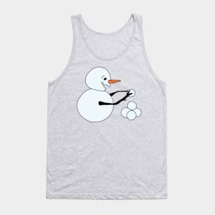 Snowman piling snowballs Tank Top